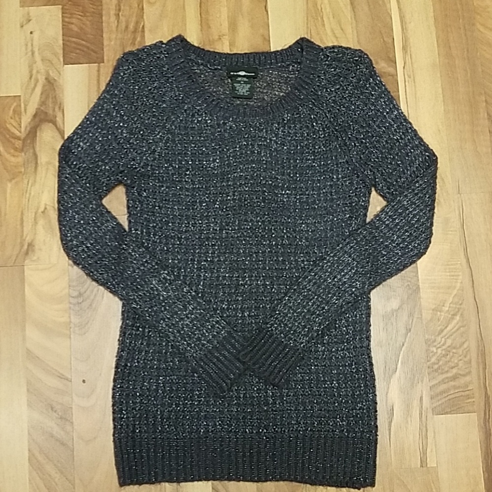 Medium Gray Sparkly Tunic Sweater